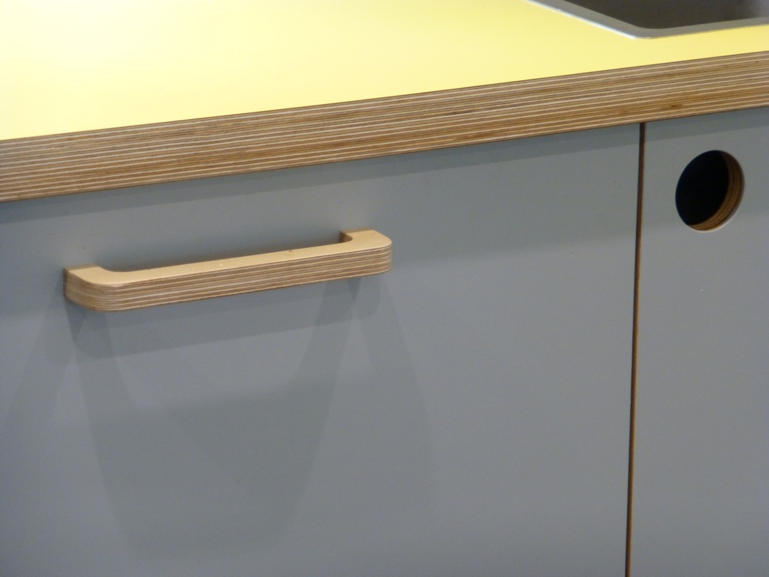 bespoke pywood kitchen handle